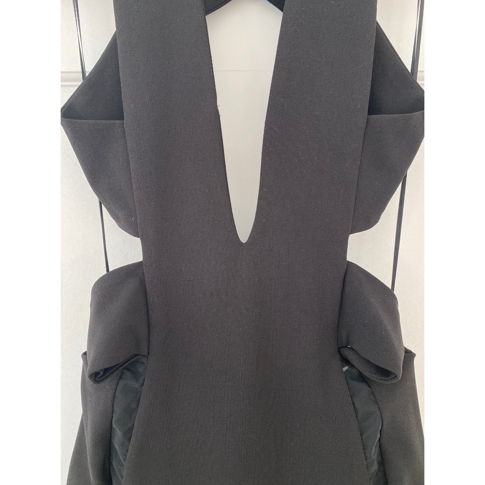 Solace London Plunging Black Gown with Cut Outs - Picture 9 of 14